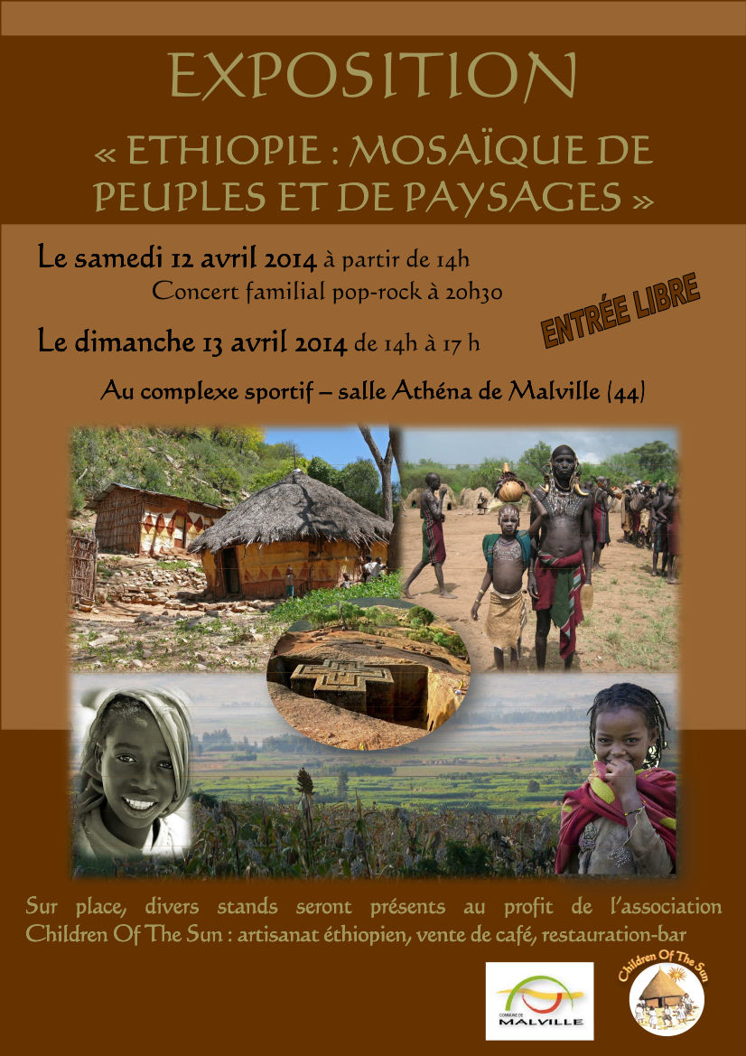 Affiche Exposition Éthiopie Malville Avril 2014
